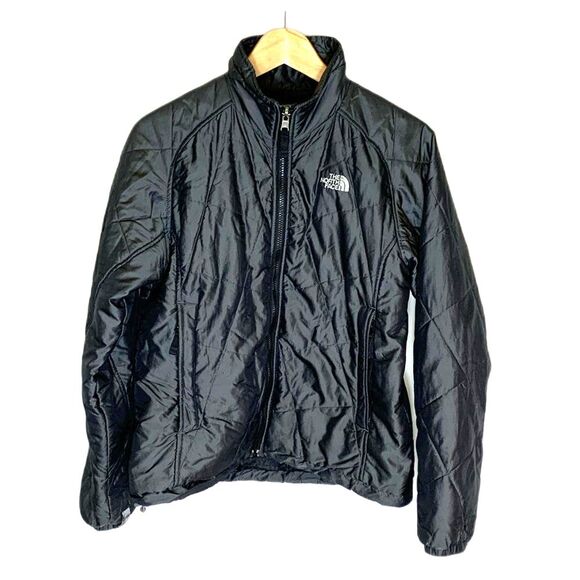 The North Face Black Subtle Grid Pattern Quilted Puffer Jacket Size M - Picture 1 of 16